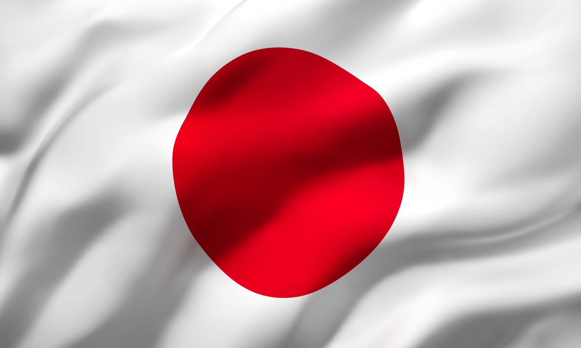 Flag of Japan blowing in the wind